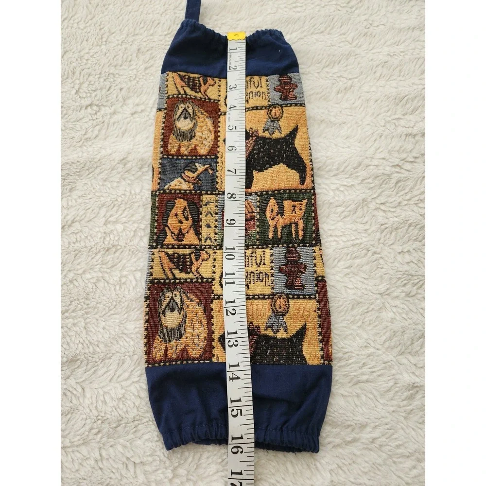 Vintage Sacsoc Faithful Companion Dogs Tapestry Plastic Grocery Bag Holder...